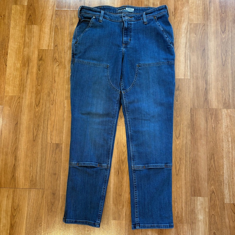 Carhartt Relaxed Fit Double Front Utility Jeans Denim 105110-H97 Womens 8 Short - Picture 1 of 10